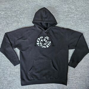 40s & Shorties Unisex Spiral Text Logo Hoodie CD4 Black XL Sweatshirt
